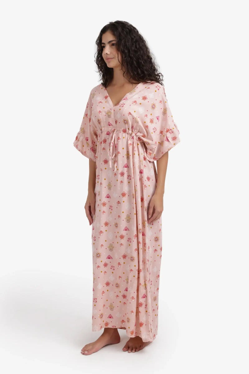 Carina Printed Tie-Back Nightgown - Image 5